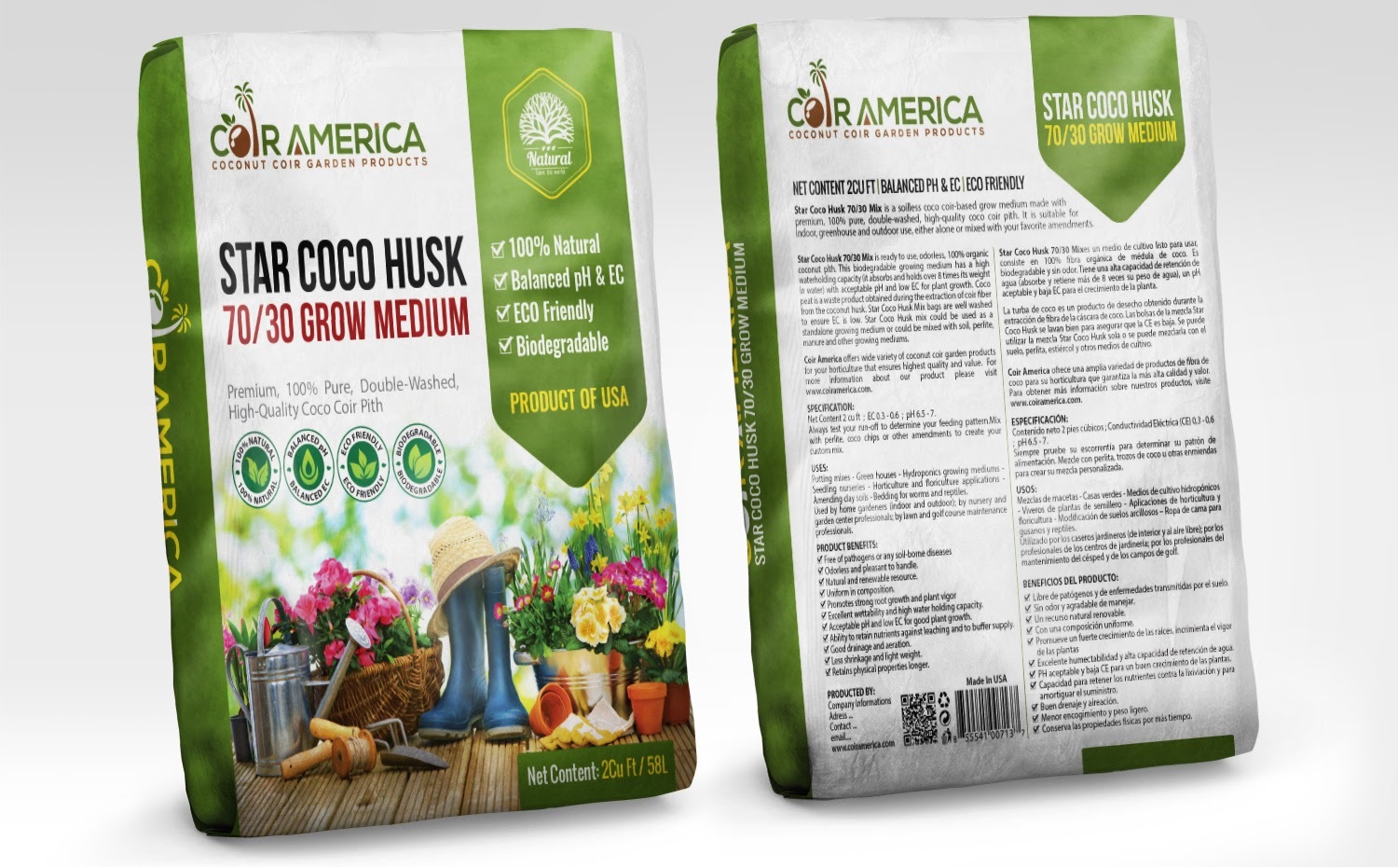 All Natural Coco Peat Loose Bag - Coco Coir Soil Mix